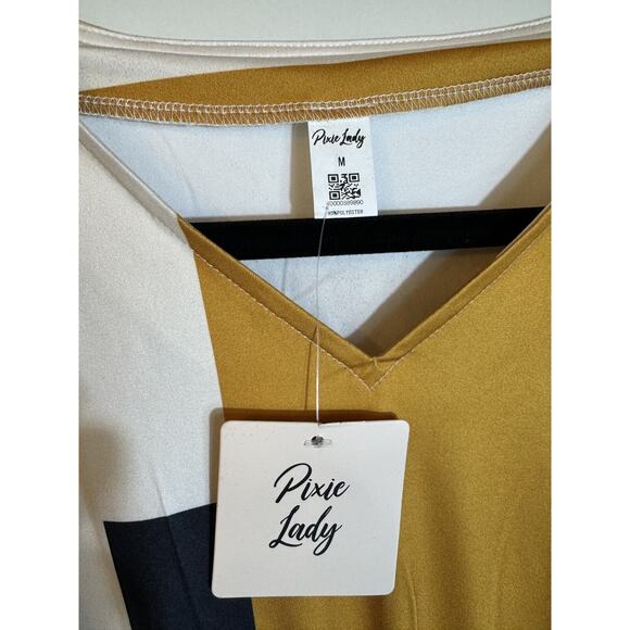 Pixie Lady‎ Midi Dresses for Women V Neck Boho Casual Smocked Waisted Sz M - Picture 5 of 8